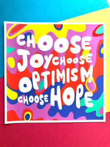 Choose Joy - square giclee illustration print - second