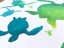 Load image into Gallery viewer, Sea Turtle illustration unframed Giclee print
