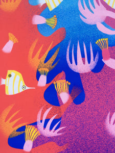 Rainbow Reef - digital illustration - unframed giclee print