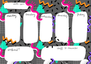 80s squiggle A4 weekly planner - digital download