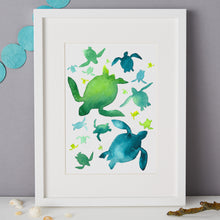 Load image into Gallery viewer, Sea Turtle illustration unframed Giclee print