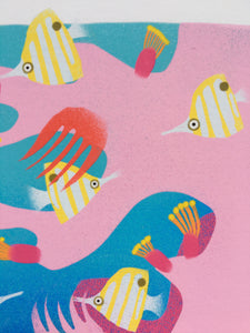 Rainbow Reef - digital illustration - unframed giclee print
