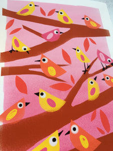Little Birds Illustration - unframed giclee print