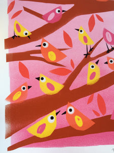 Little Birds Illustration - unframed giclee print
