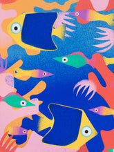 Load image into Gallery viewer, Brilliant Blues - digital illustration - unframed giclee print
