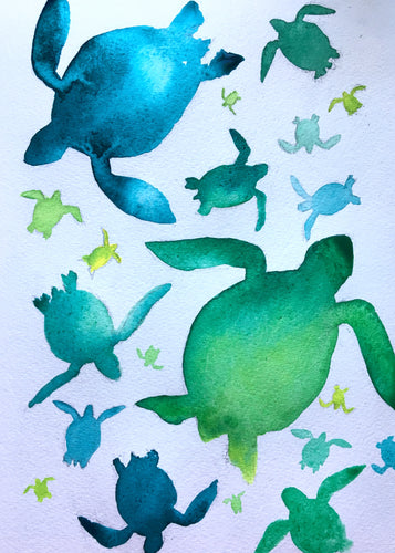 Sea Turtle illustration unframed Giclee print