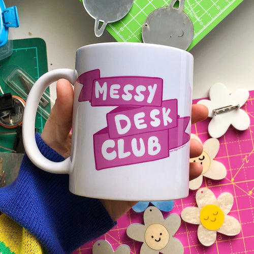 Messy Desk Club - White glossy mug