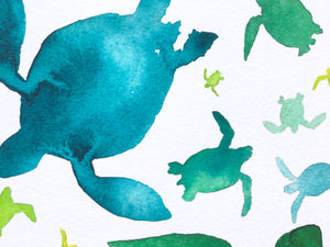 Sea Turtle illustration unframed Giclee print