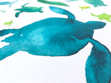 Load image into Gallery viewer, Sea Turtle illustration unframed Giclee print