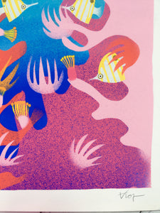 Rainbow Reef - digital illustration - unframed giclee print