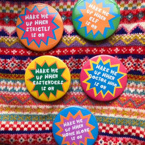 Christmas Telly 58mm badge