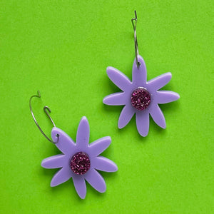 Pink and Purple Daisy Dangles