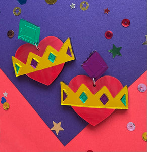 Queen of Hearts statement earrings