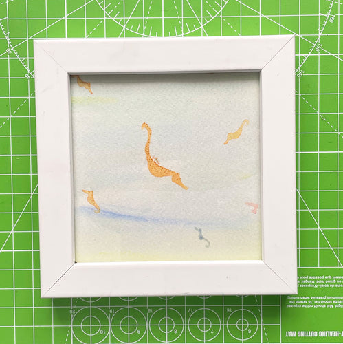 Seahorse Illustration framed mini-print