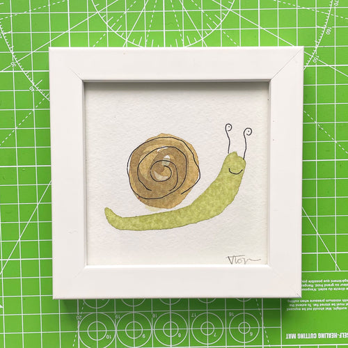 Snail Illustration framed mini-print